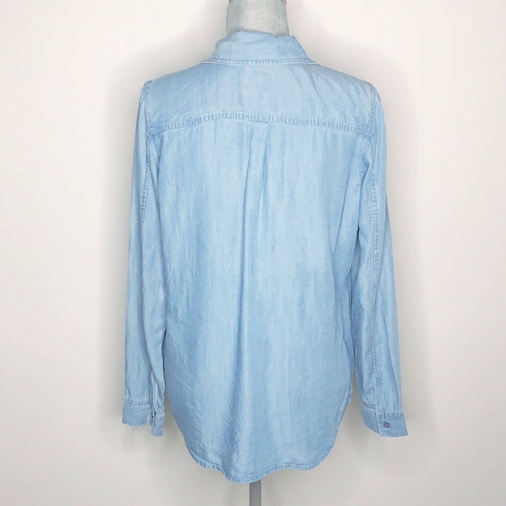 Guess Button Down Chambray Denim High Low (T38) - image 4